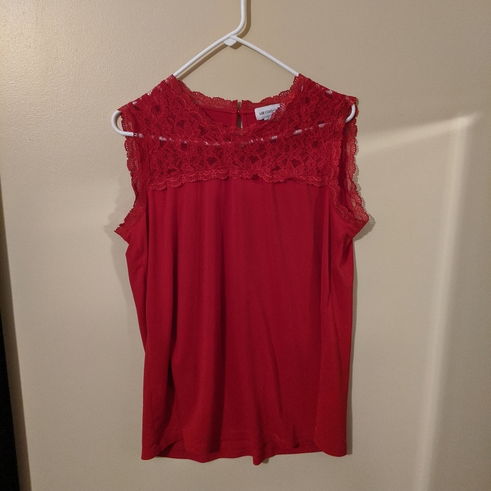 Lace red blouse